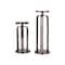 CosmoLiving by Cosmopolitan Set of 2 Black Aluminum Modern Candle Holder, 14" x 10"